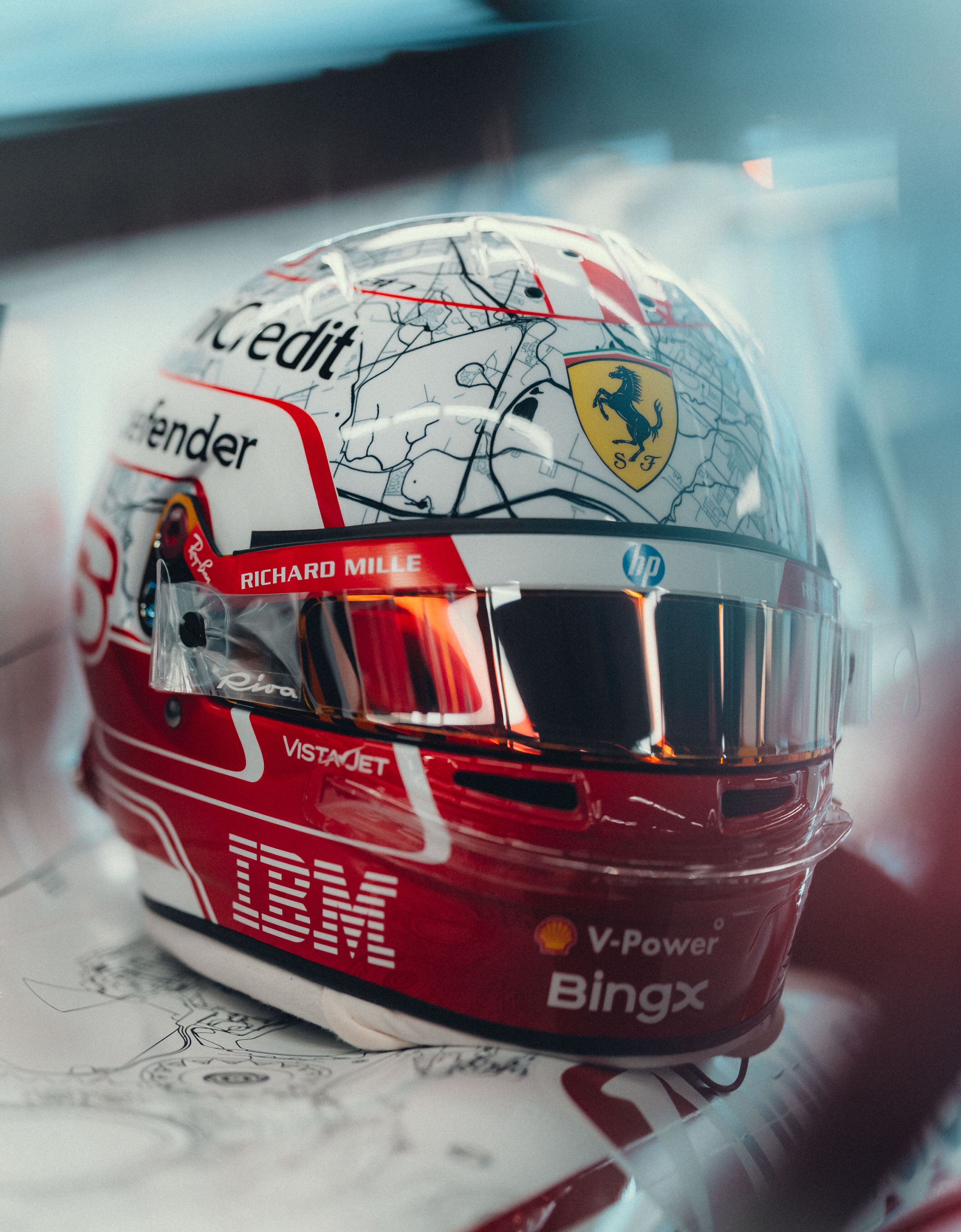 Ferrari Charles Leclerc 1:1 Special Edition Helmet for the 2026 Austin Grand Prix Multicolor LO0R3059EXT0001f