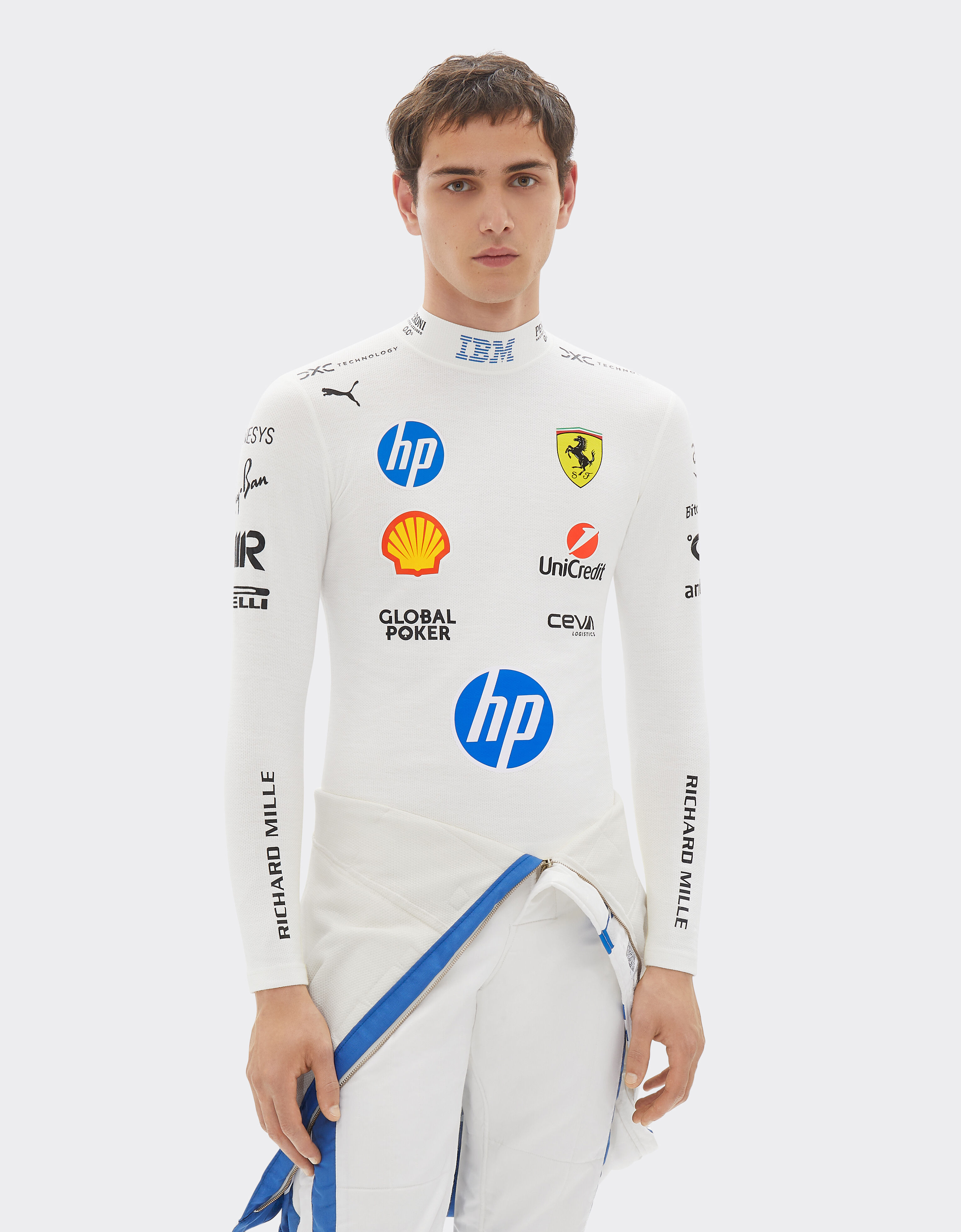 Ferrari Puma for Scuderia Ferrari Lewis Hamilton racing undersuit Optical White LA09Ef
