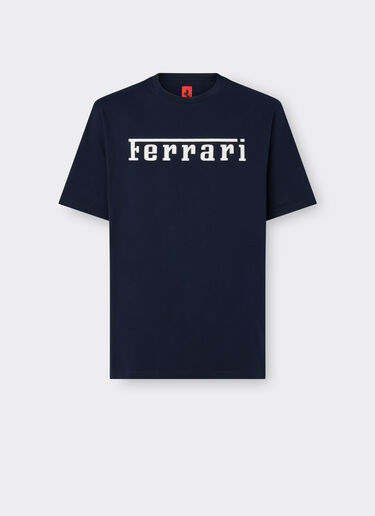 Ferrari T-shirt in cotone con logo Ferrari Navy 21179f