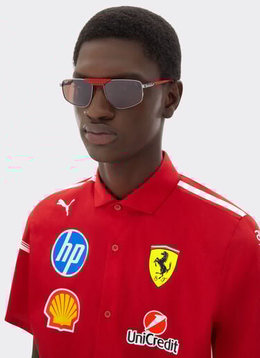 Ferrari Ray-Ban for Scuderia Ferrari RB3776M in and red metal with red lenses Gunmetal LA0EIf