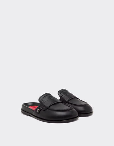 Ferrari Sabot de piel con el Cavallino Rampante Black CSMML0001XL00018f