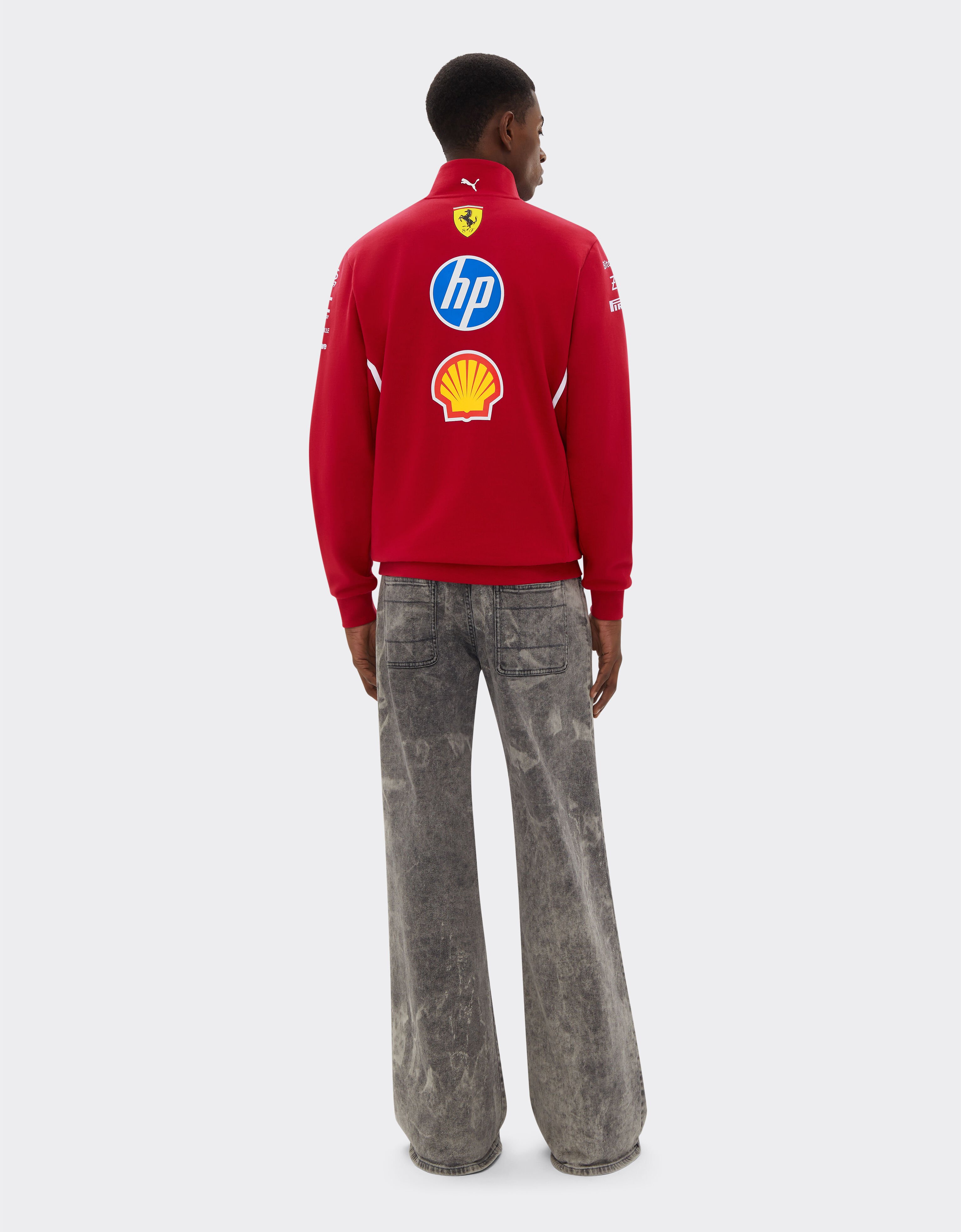 Ferrari 2025 Felpa con zip Team Puma per Scuderia Ferrari HP Cherry LA022f