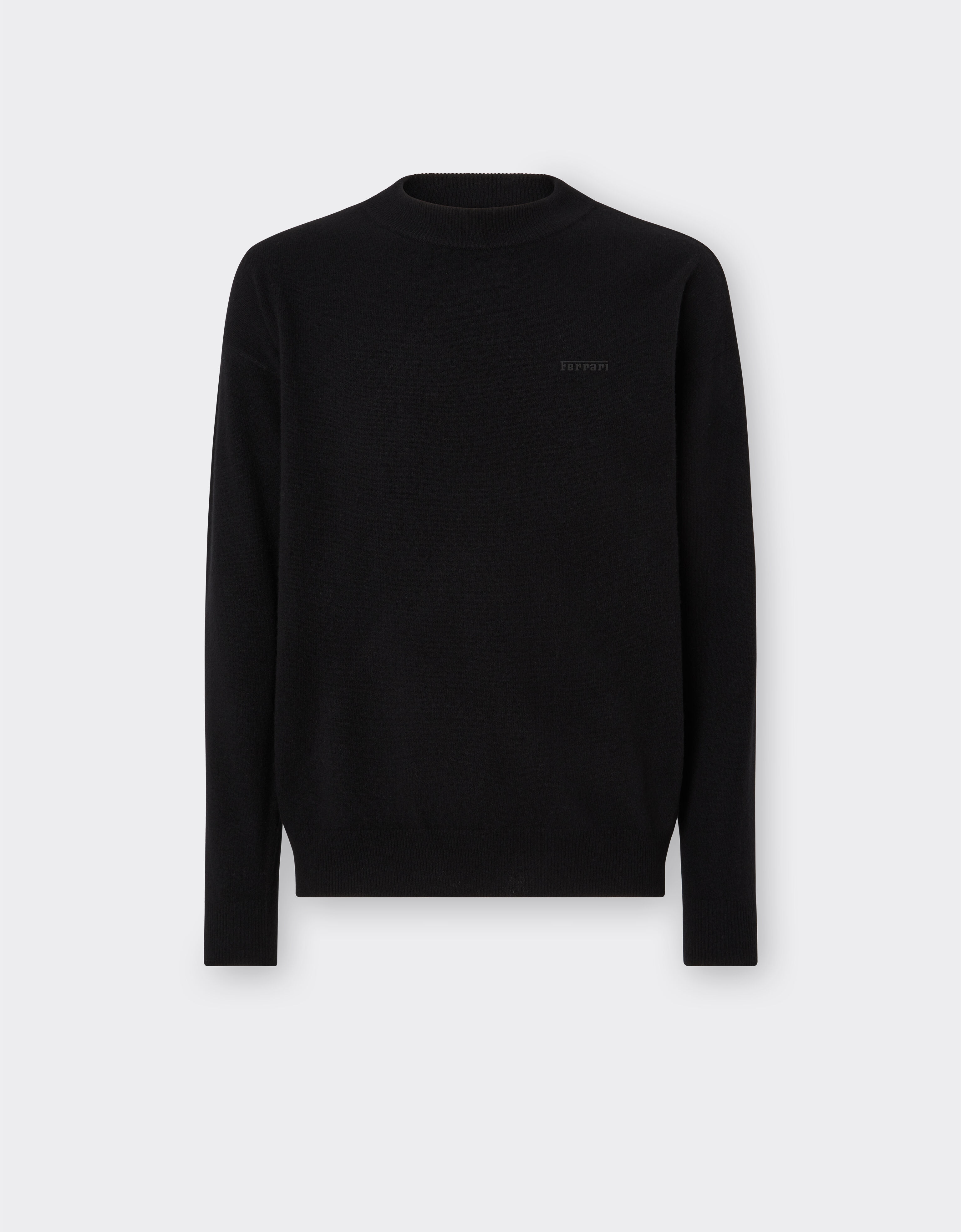 Ferrari Pullover aus Wolle und Kaschmir mit Logo Schwarz 21204f