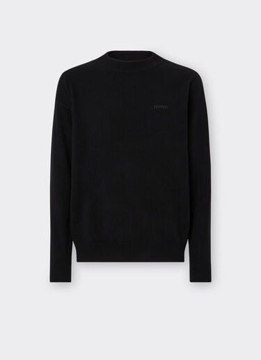 Pullover aus Wolle und Kaschmir mit Logo Ferrari Pullover aus Wolle und Kaschmir mit Logo Schwarz 21204f