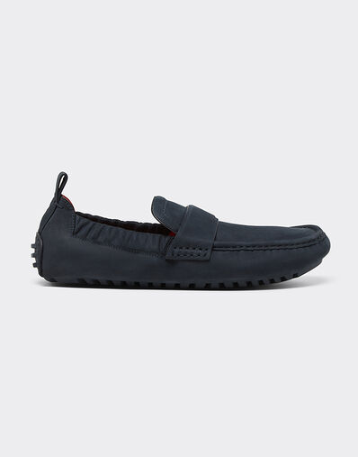 Ferrari Driver loafers in nubuck leather Navy 22034f