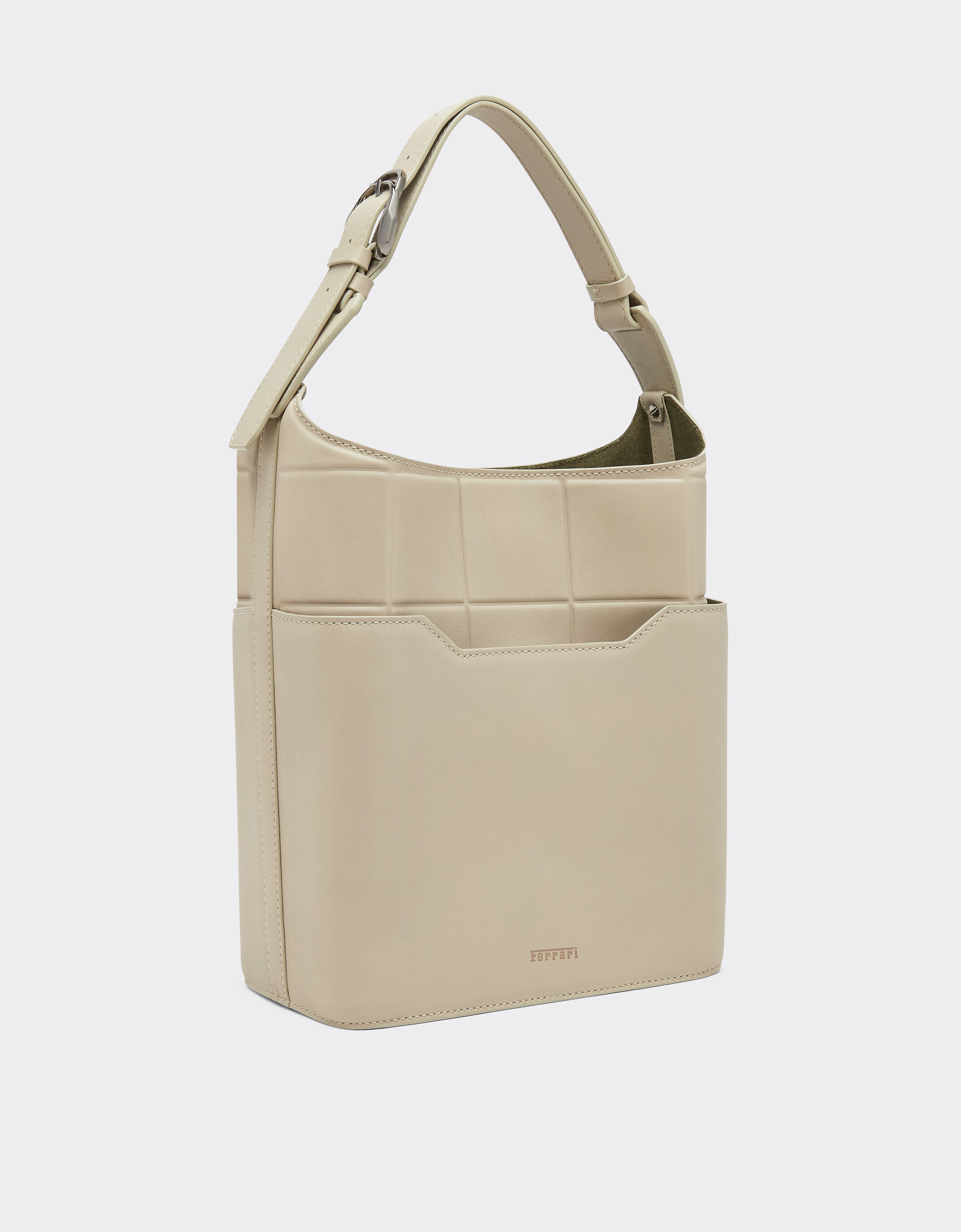 Ferrari Leather bucket bag Chalk 49145f