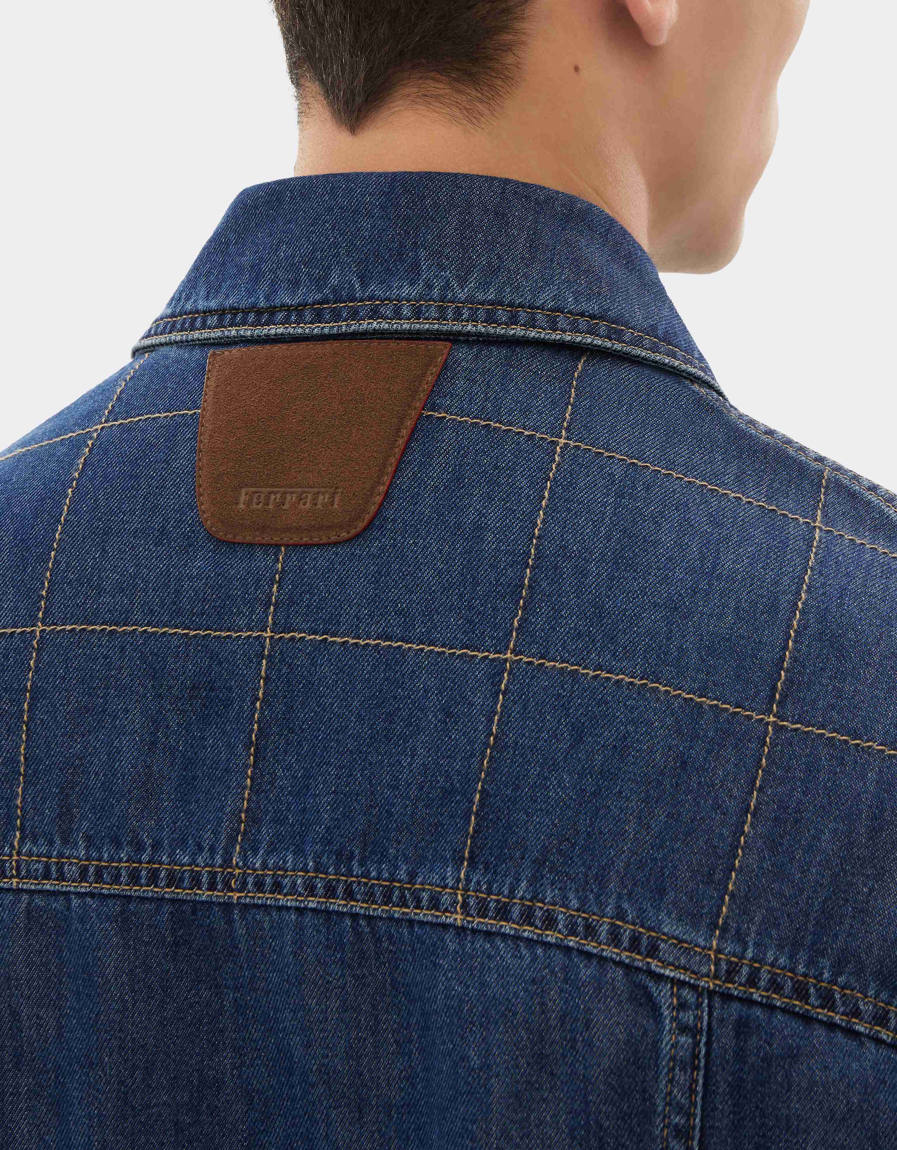 Ferrari Denim Jacket with Topstitching Blu Denim CDMJK0008DCO0014f