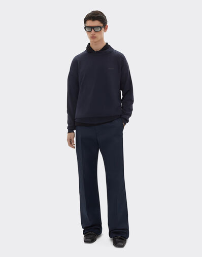 Ferrari Cotton and silk long sleeve sweater Navy 48378f