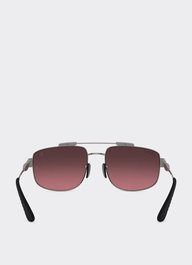 Ferrari Ray-Ban pour Scuderia Ferrari RB3789M en métal gris acier avec verres rouge vin dégradés argent polarisés Gunmetal LA0JKf