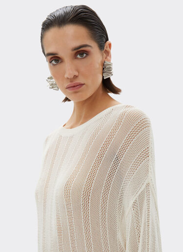 Ferrari Maxi dress in perforated Q-CYCLE® fabric Ecru 21838f