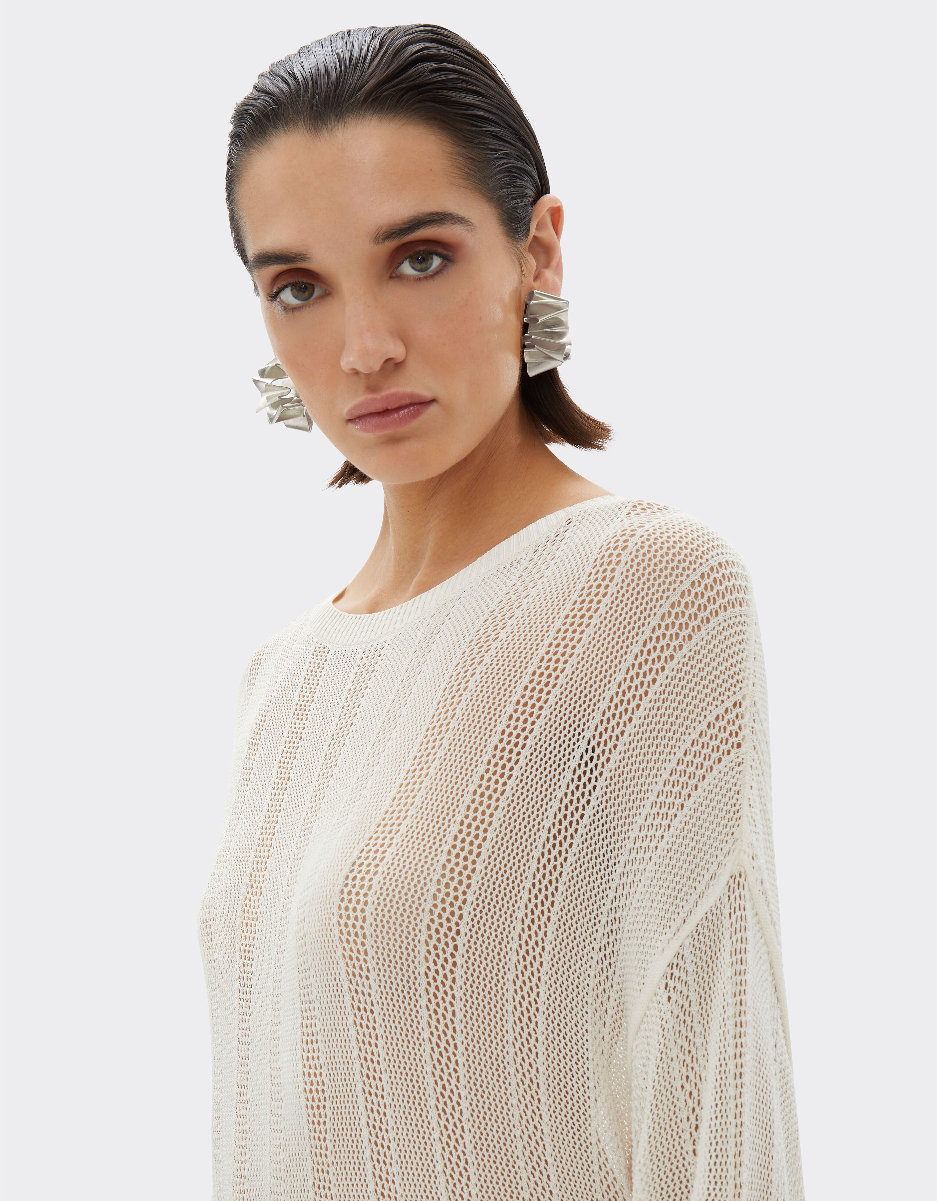 Ferrari Maxi dress in perforated Q-CYCLE® fabric Ecru 21838f