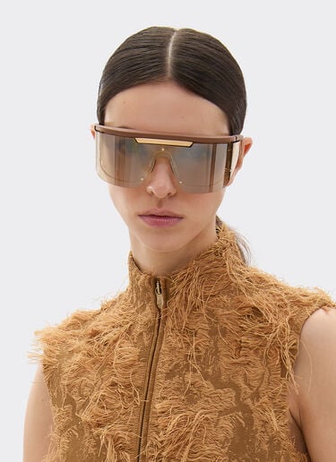 Limited Edition Ferrari metal and leather sunglasses with gold mirroredlens Ferrari Limited Edition Ferrari metal and leather sunglasses with gold mirroredlens Brown LA0F6f