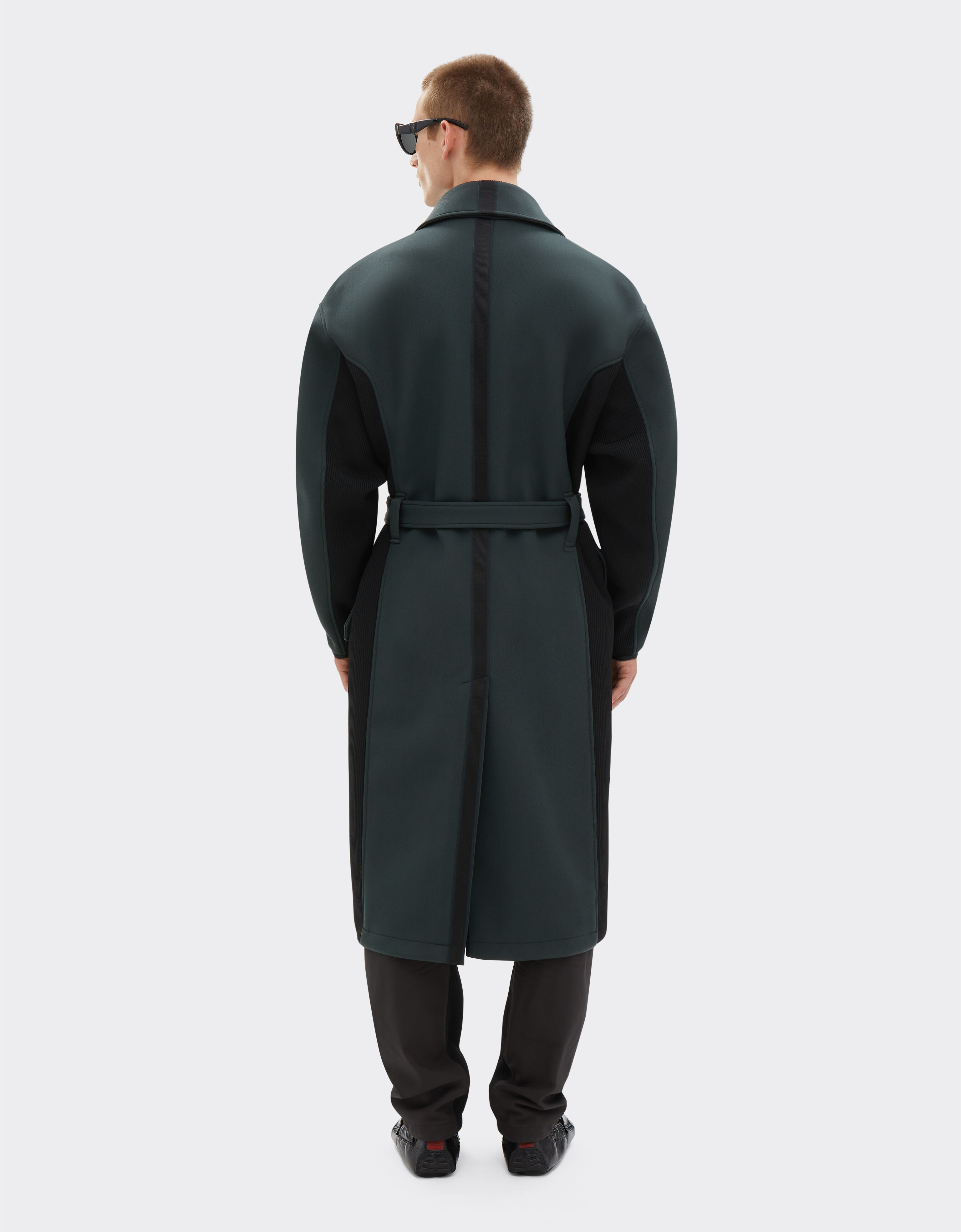 Ferrari Trench coat in bonded wool with scuba effect Army 20947f