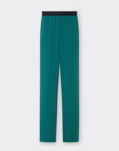 Ferrari Wide-leg trousers in recycled satin Ficus Green 21867f