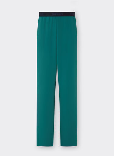 Ferrari Wide-leg trousers in recycled satin Ficus Green 21867f
