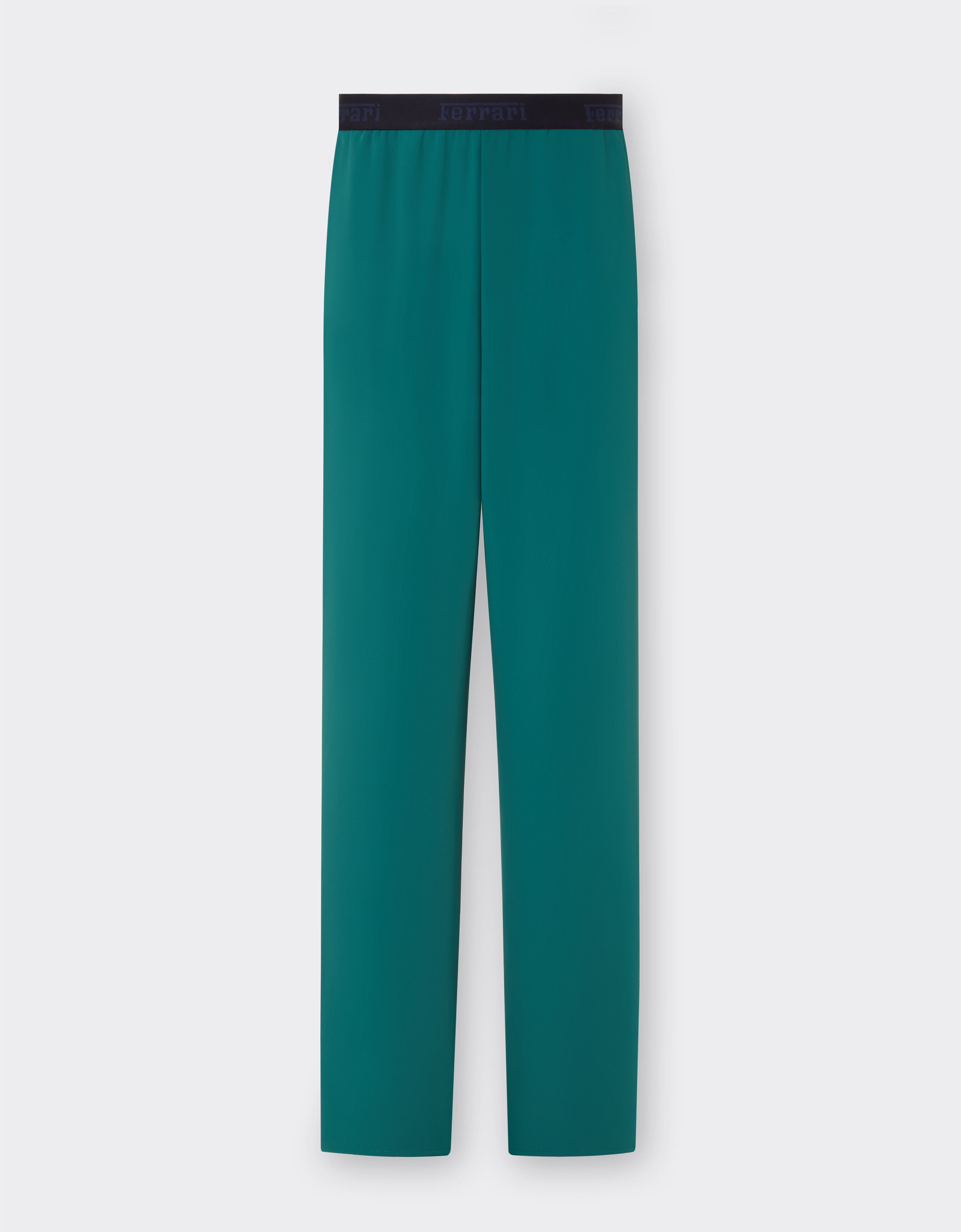 Ferrari Wide-leg trousers in recycled satin Ficus Green 21867f