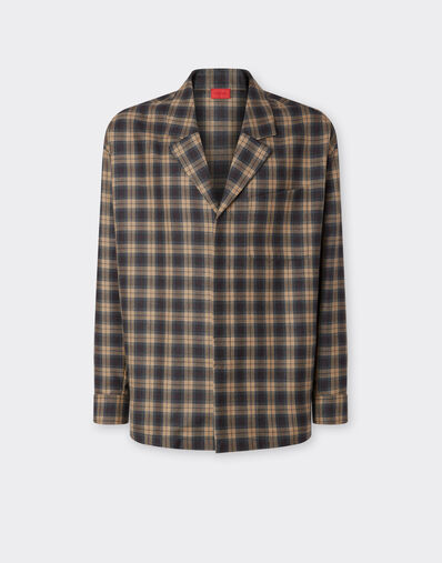 Ferrari Tartan wool shirt Melange gray 22616f
