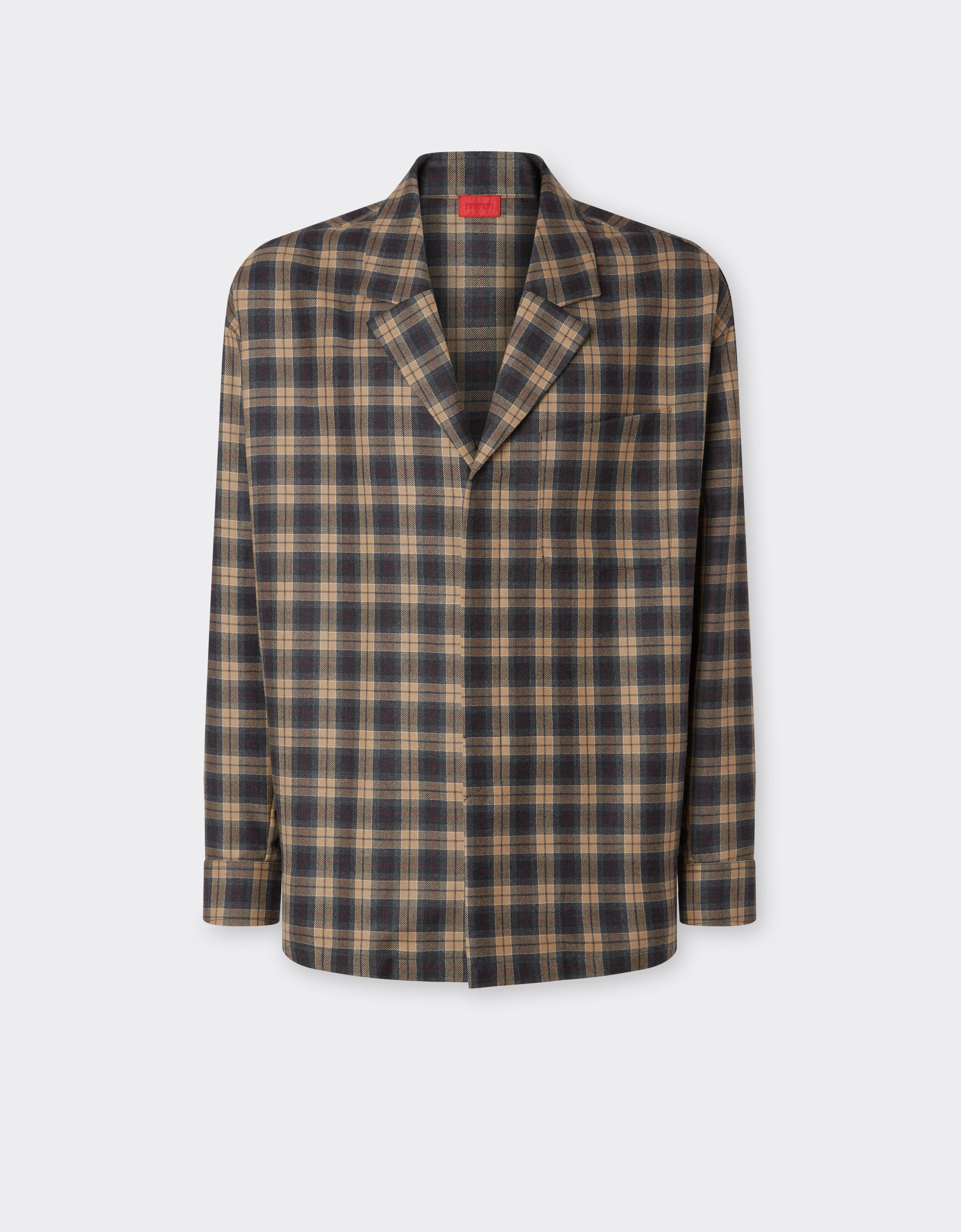 Ferrari Tartan wool shirt Melange gray 22616f