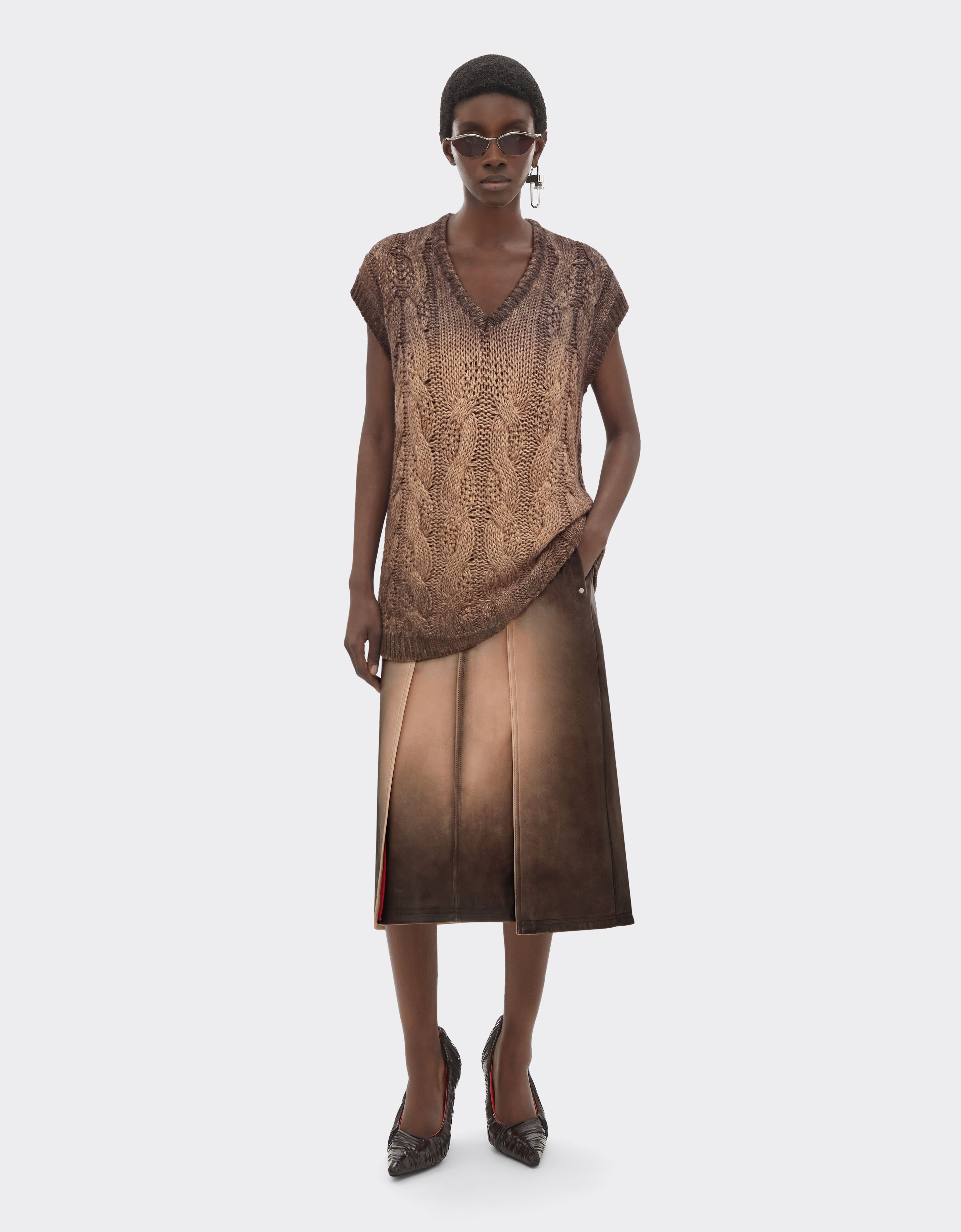 Linen and cashmere vest Ferrari Linen and cashmere vest Marrone Scuro 51645f