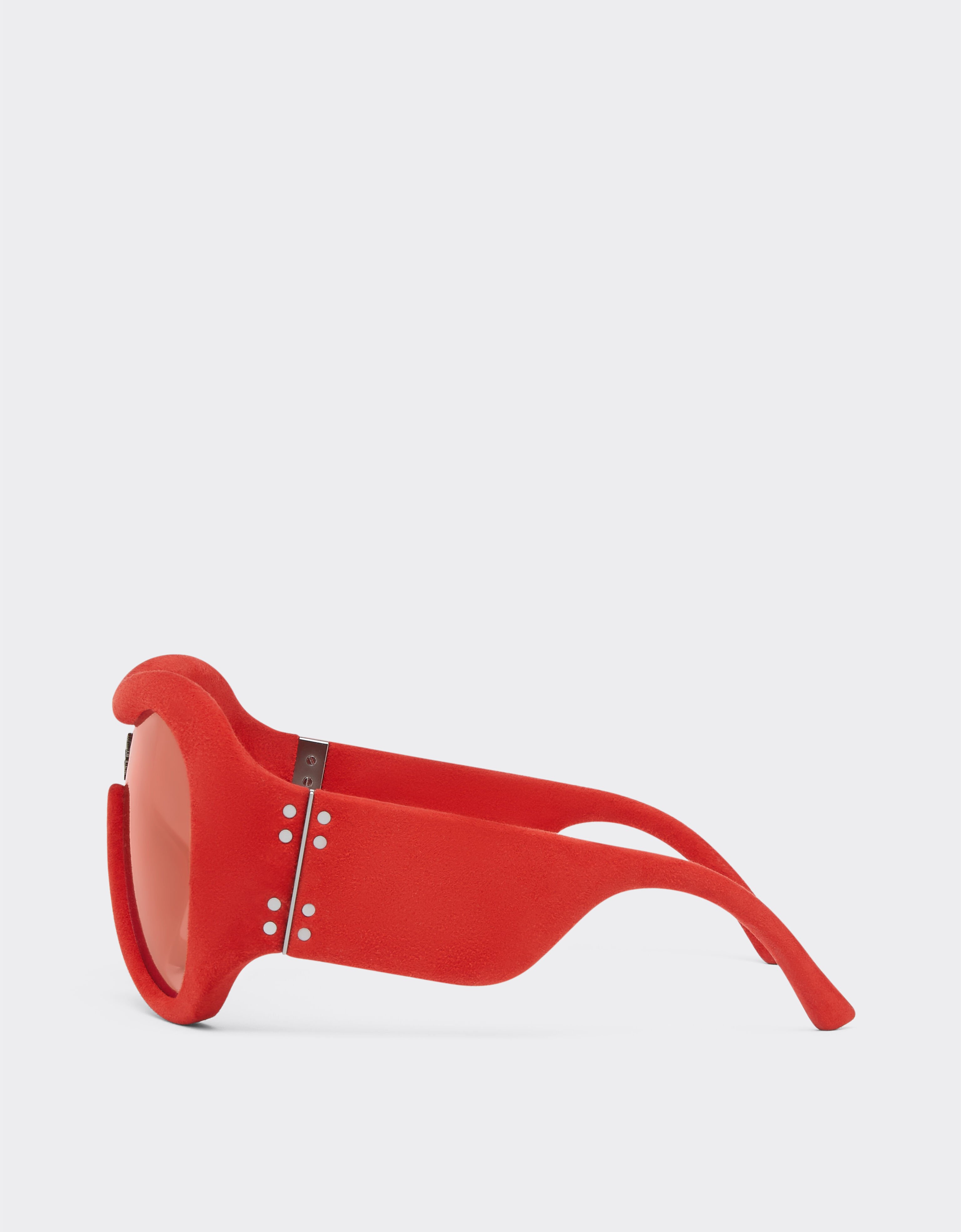 Ferrari Ferrari Limited Edition Sonnenbrille mit Bezug aus rotem Leder und rot verspiegeltem Glas Rot F1244f