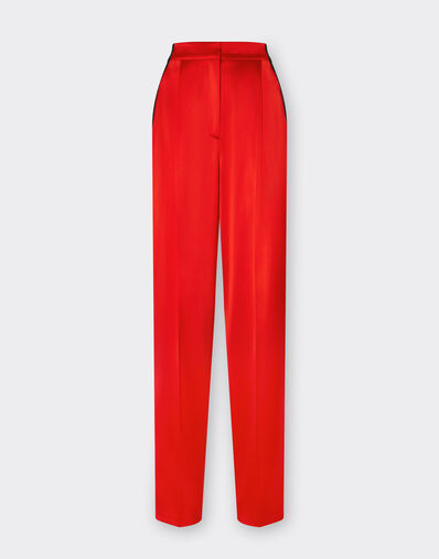 Ferrari Chinos in stretch satin twill Rosso Dino 21660f