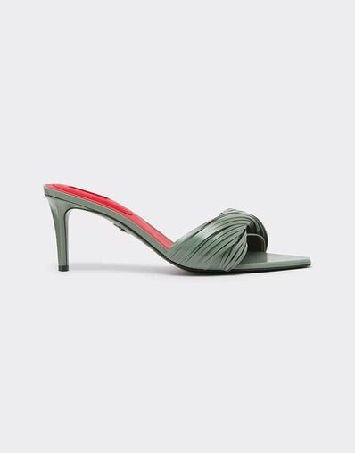 Leather Mules with Carved Fringes Ferrari Leather Mules with Carved Fringes Salvia CSWML0004XL00007f