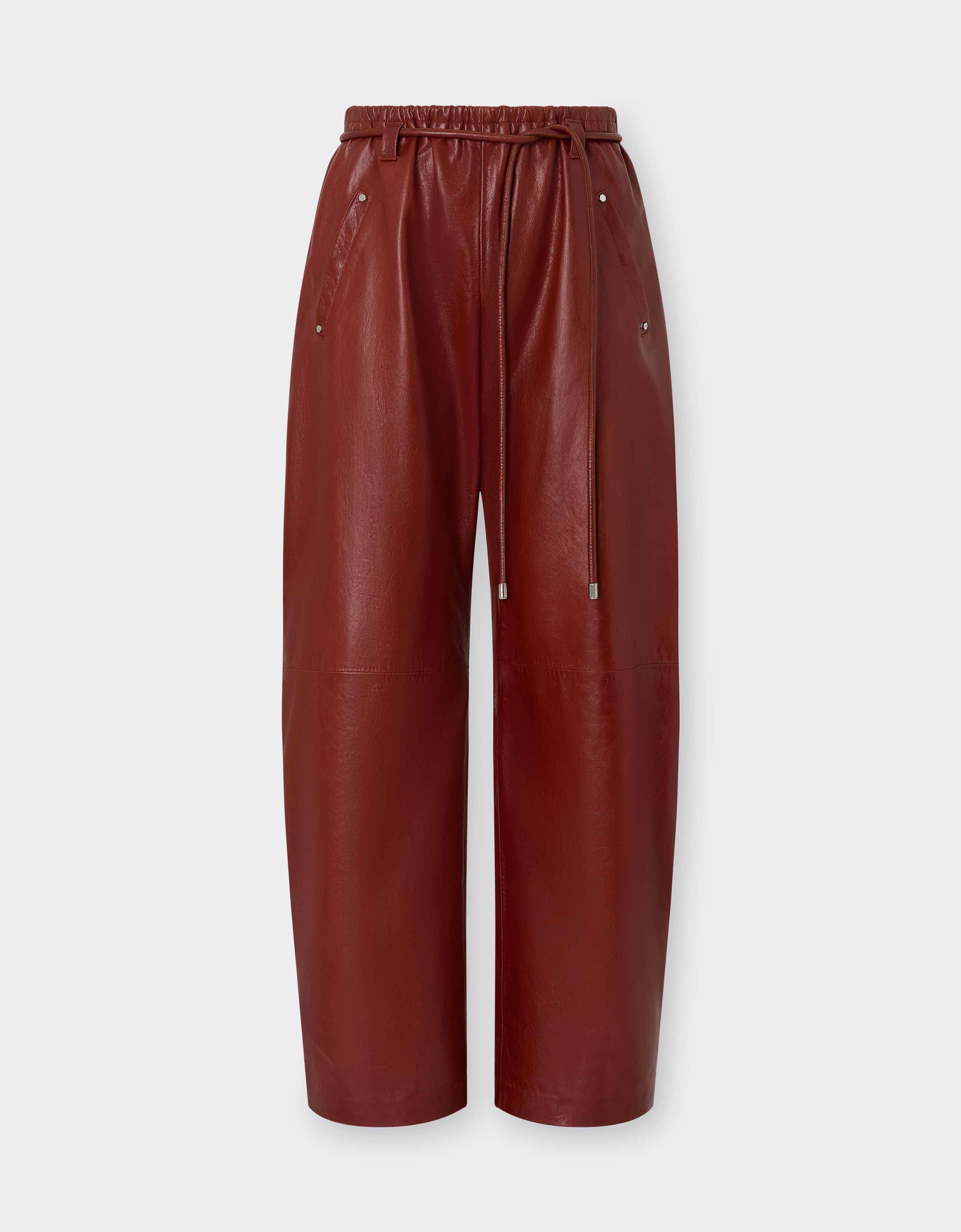 Ferrari Pantalon en cuir ciré Fired Brick 50936f