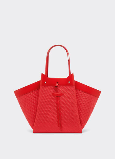 Ferrari Raffia and leather tote bag Rosso Dino 49110f