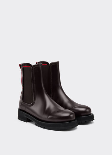 Ferrari Chelsea boot in matte leather Mahogany 49156f