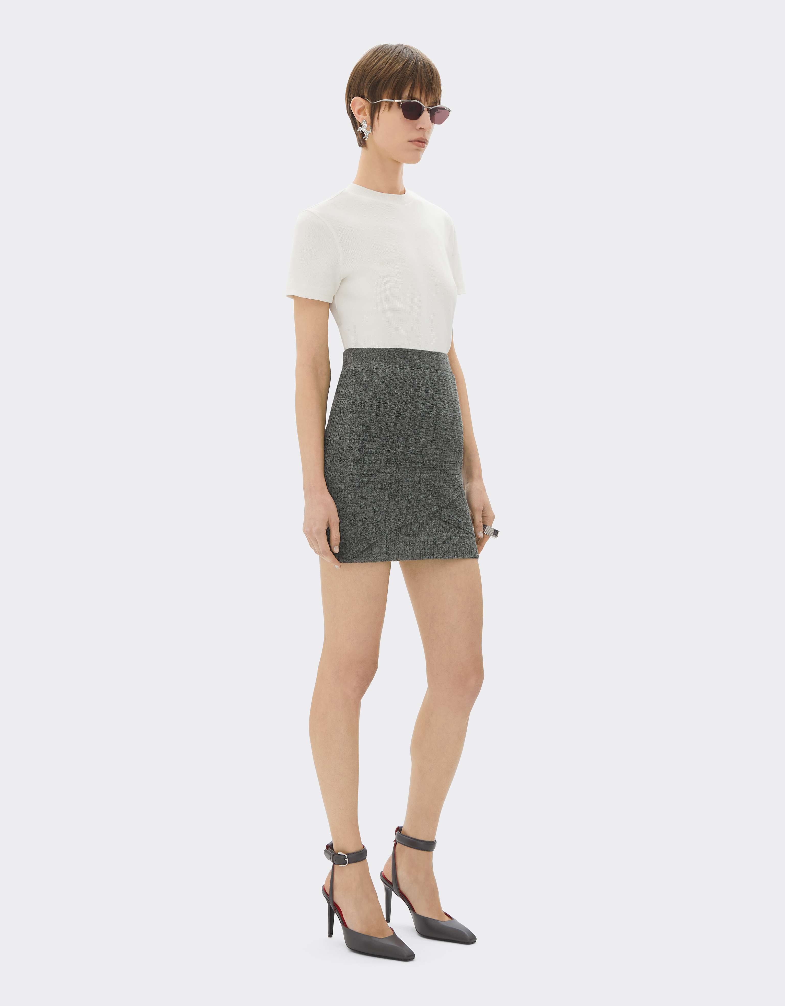 Minifalda de mezcla de lino Ferrari Minifalda de mezcla de lino Grey CKWSK0007KLI0005f
