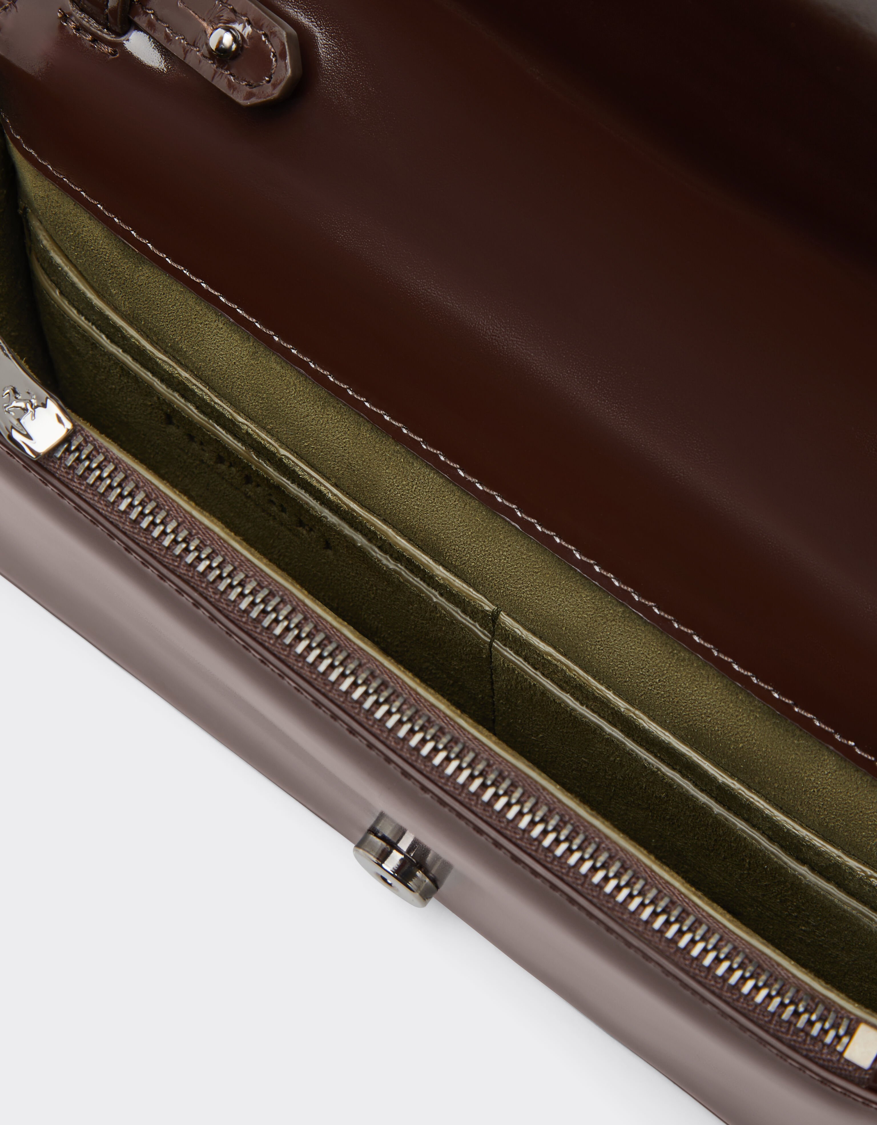 Ferrari Ferrari GT glossy leather wallet with chain strap Espresso 49274f
