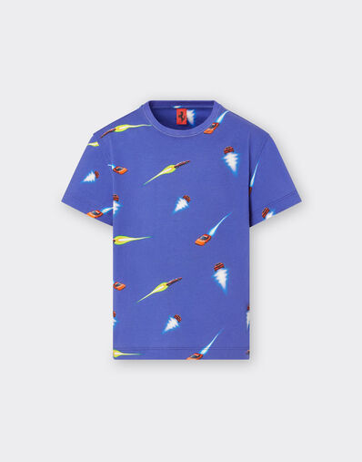 Ferrari Cotton T-shirt with Ferrari Cars print Navy 22763fK