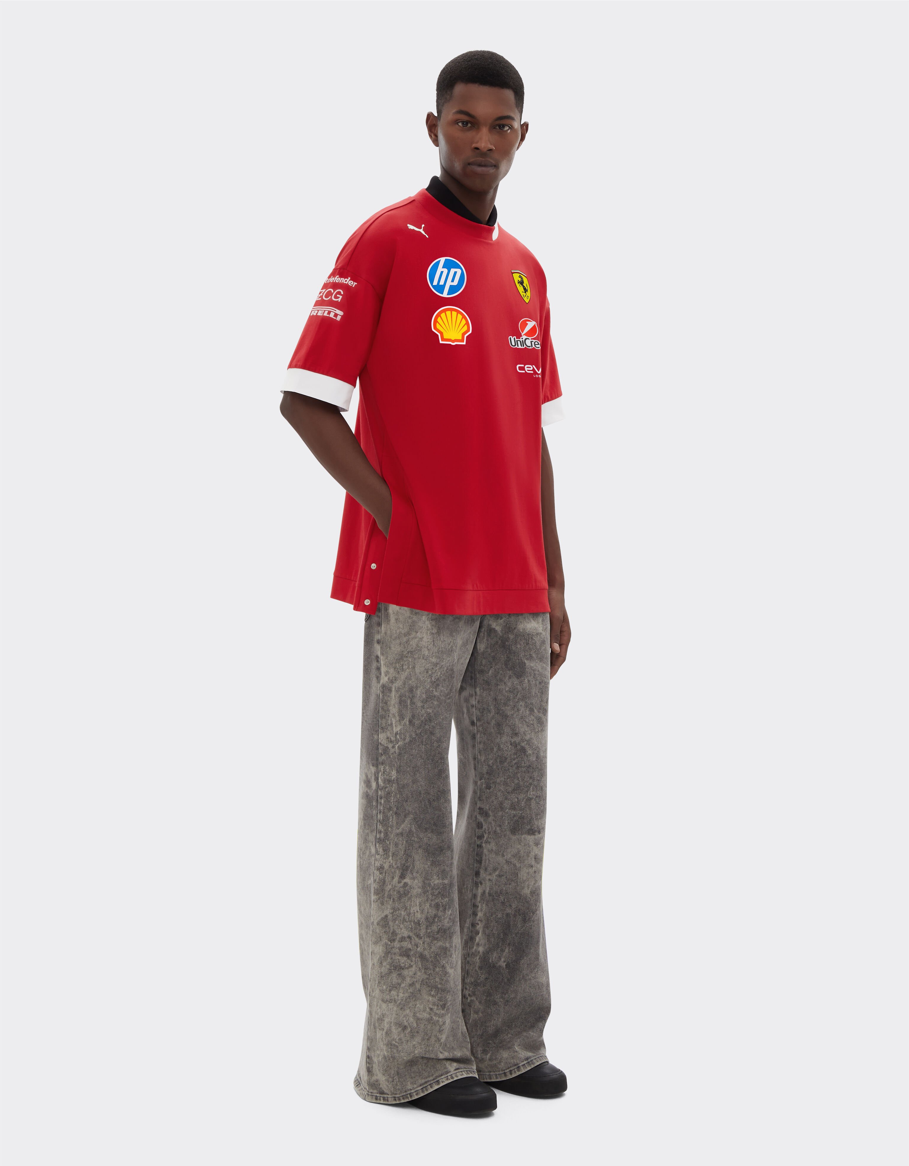 Ferrari 2025 T-shirt piloti Puma per Scuderia Ferrari HP Rosso Corsa LA01Rf