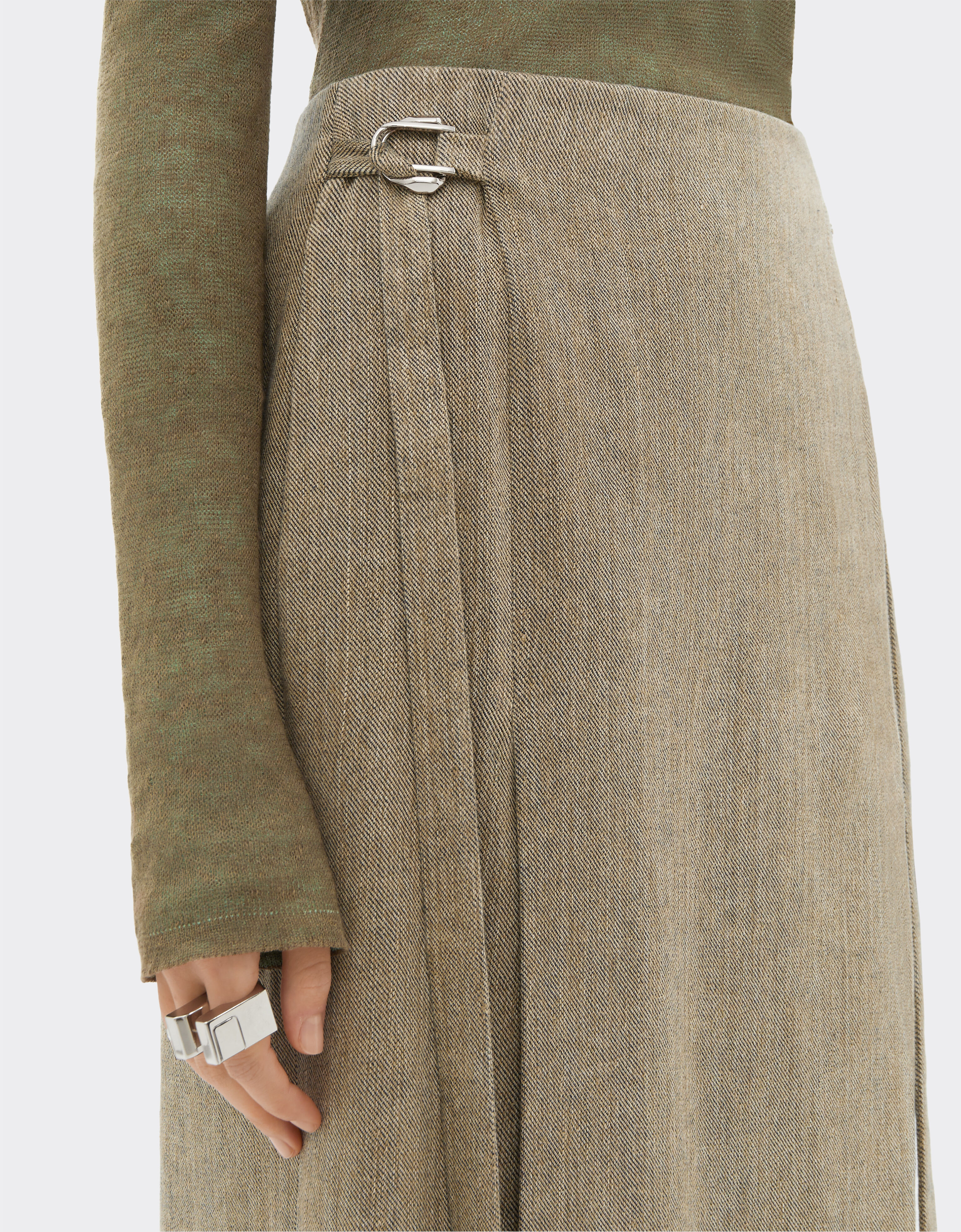 Ferrari Midi skirt in faded twill Khaki Green 50356f