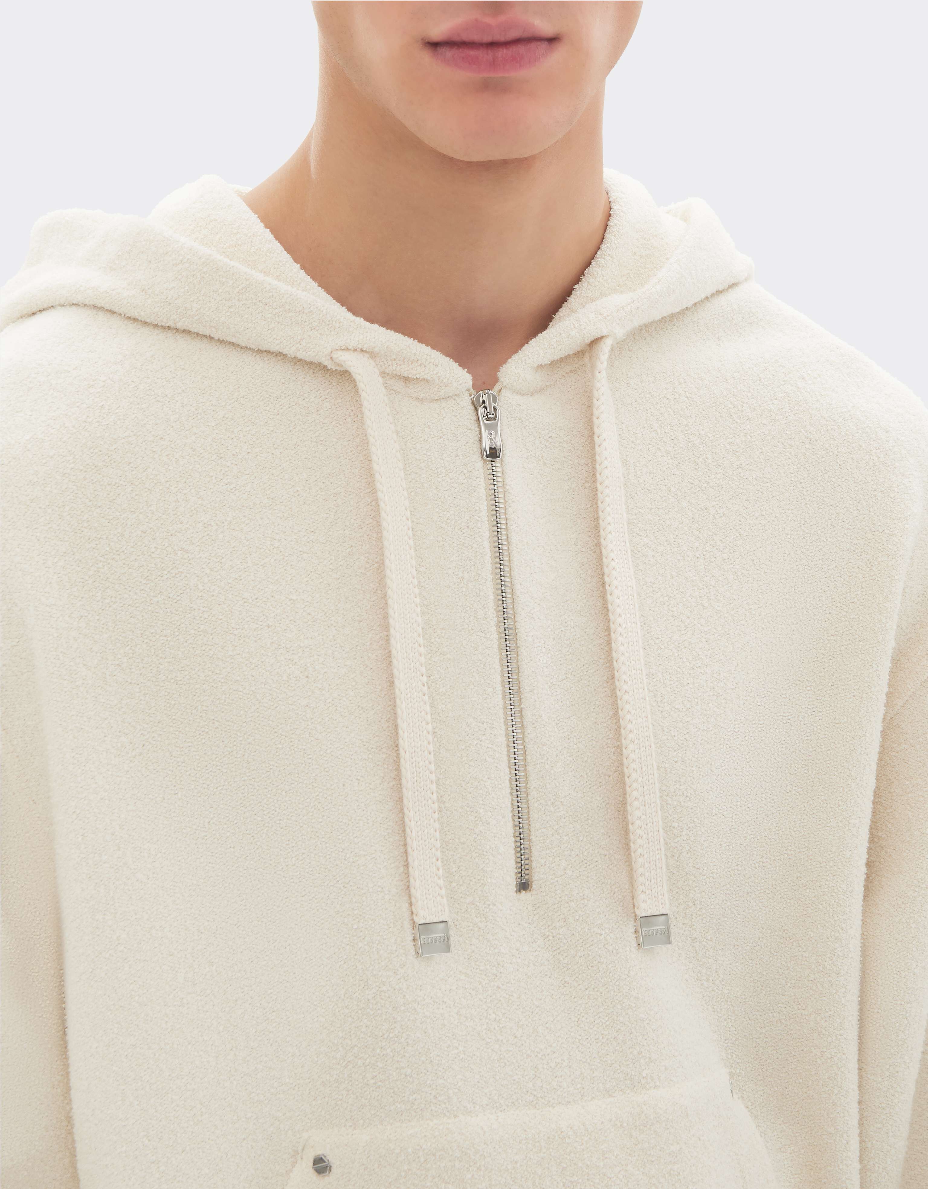 Bouclé Terry Hooded Sweatshirt Ferrari Bouclé Terry Hooded Sweatshirt Avorio CJMSW0037JCO0054f