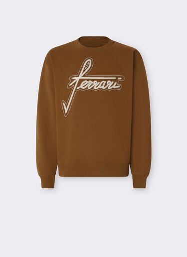 Ferrari Ferrari Embroidered Crew Neck Sweatshirt Caffè CJMSW0036JCO0046f