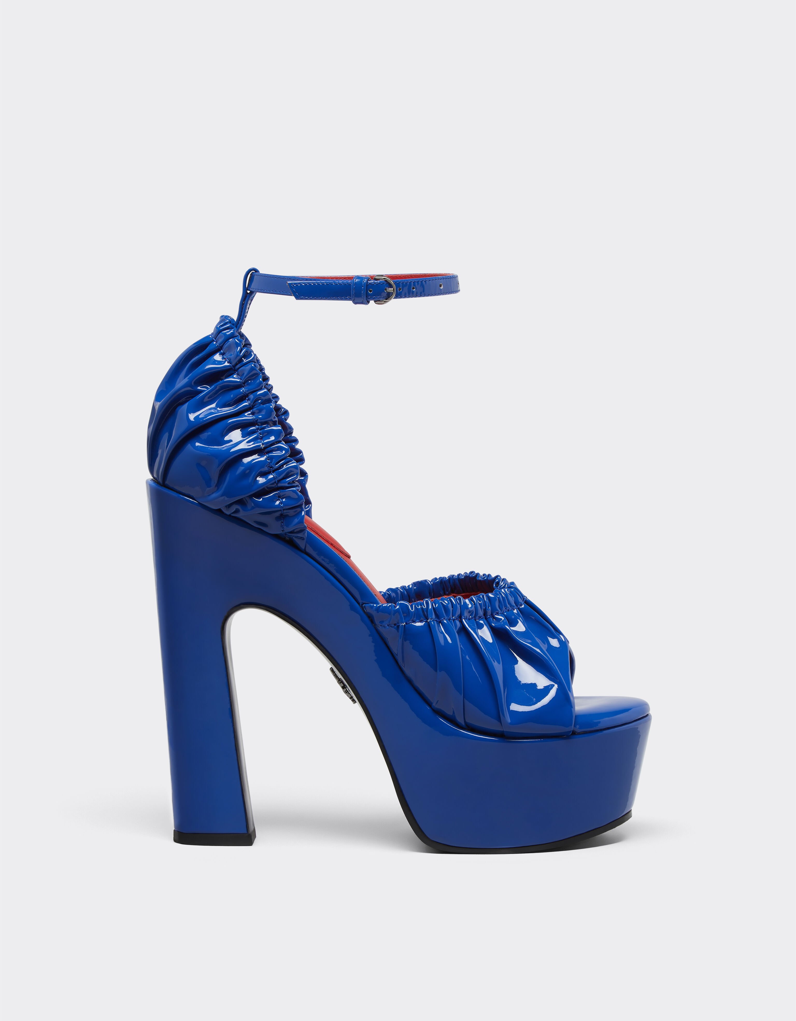 Ferrari Patent leather sandals with platform heel and strap Klein Blue 22066f
