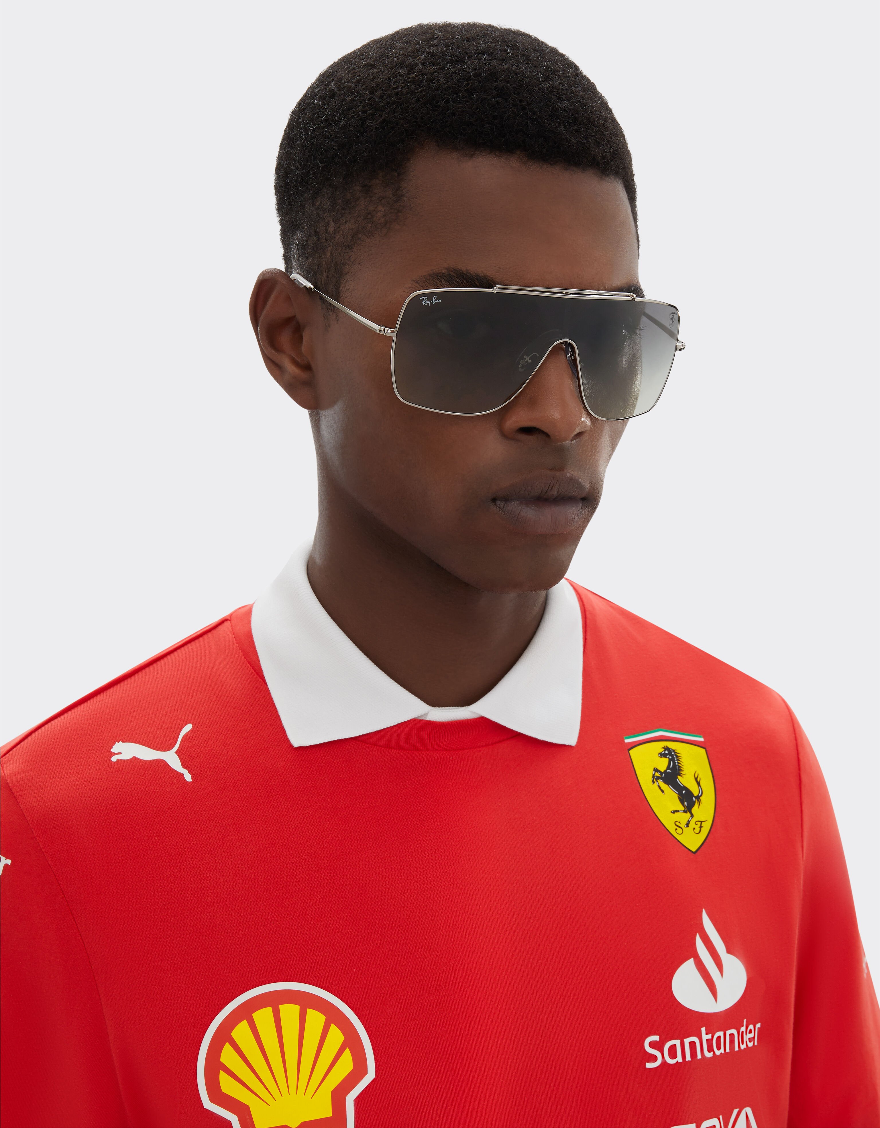 Ferrari Ray-Ban für Scuderia Ferrari RB3697MF in Metall mit grau verlaufenden Gläsern Dunkelgrau F1510f