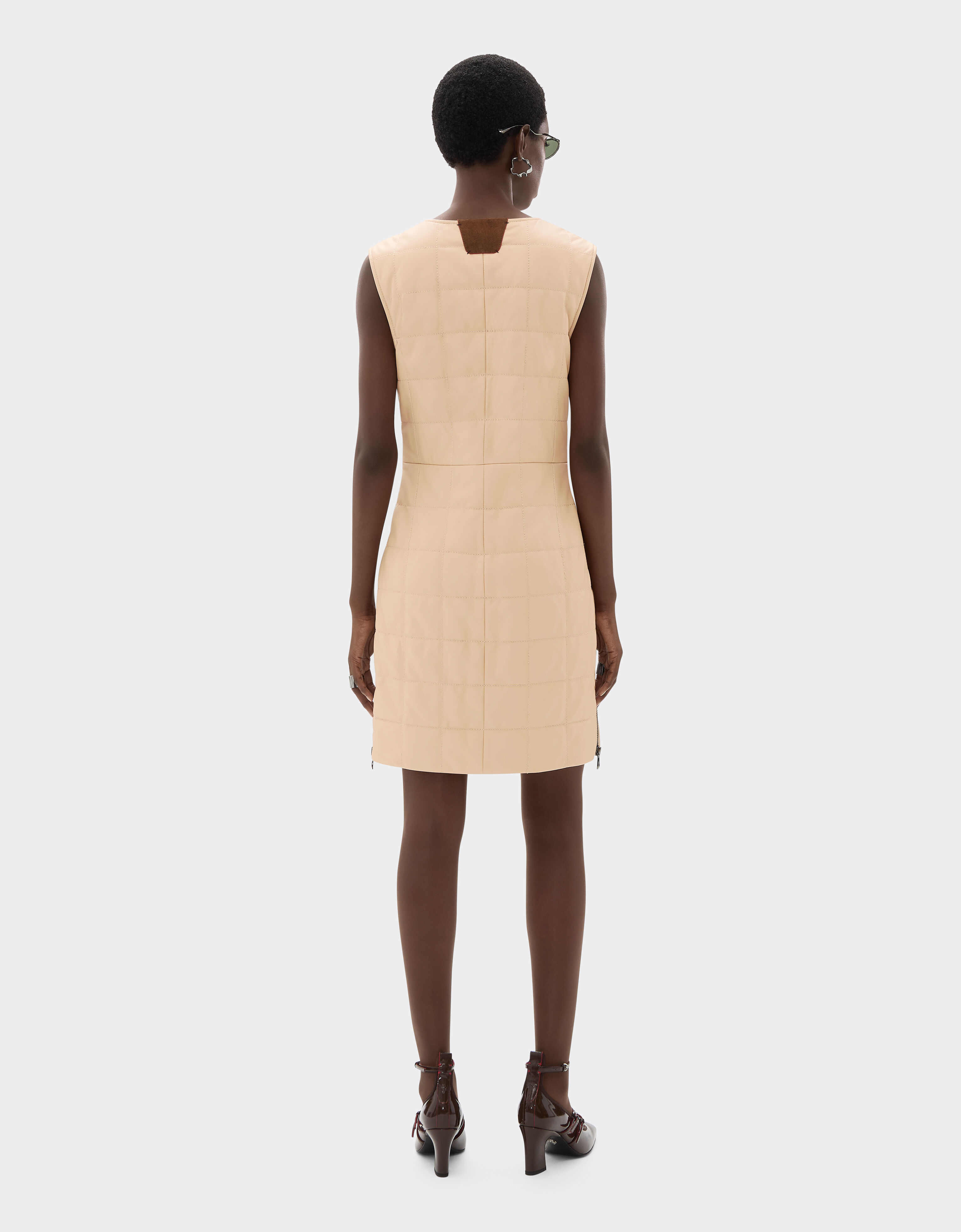 Ferrari Mini dress in nappa and suede Chalk 22587f