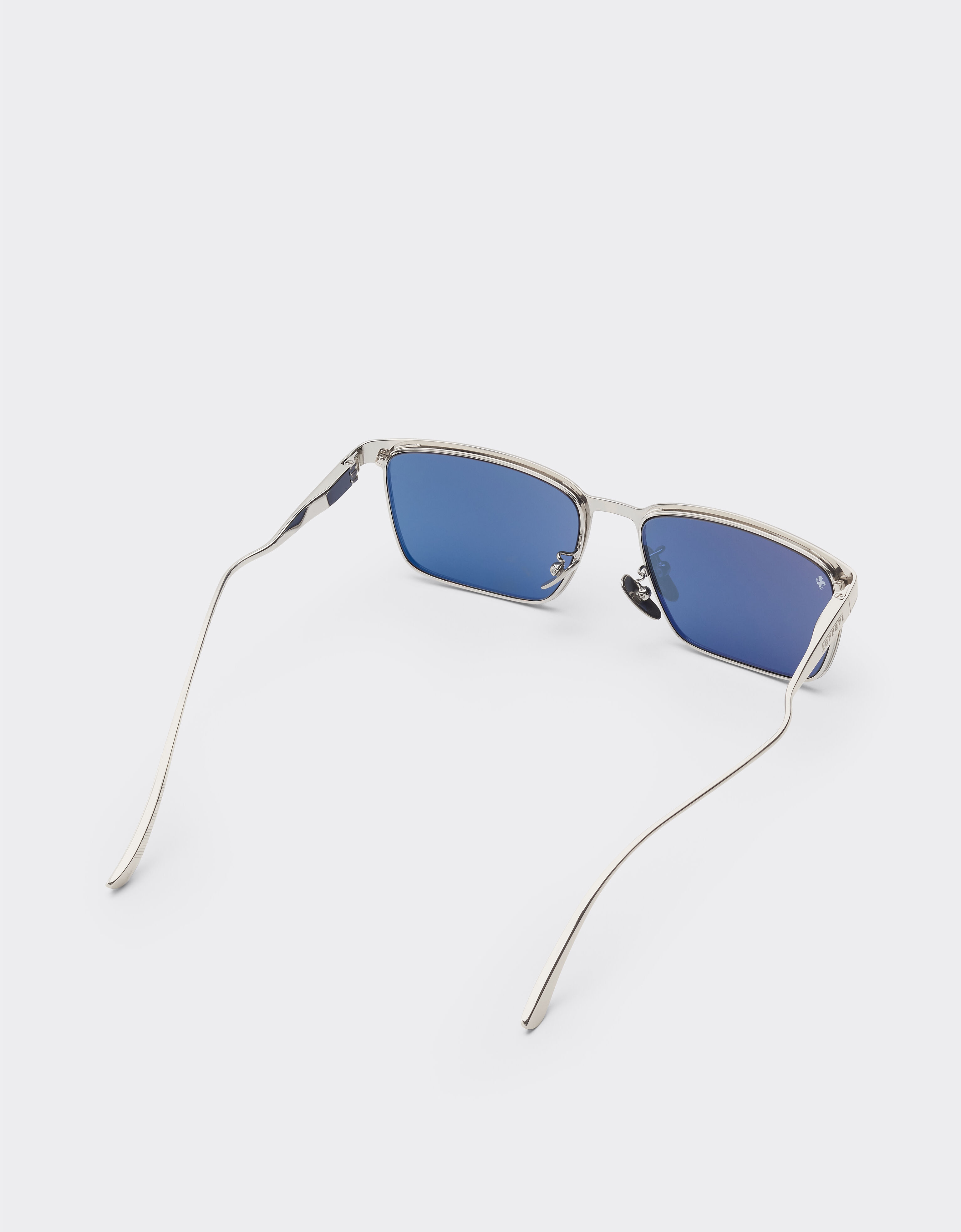 Ferrari Ferrari sunglasses in  matte silver metal  with blue crystal lenses Silver LA0LFf