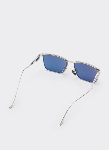 Ferrari Ferrari sunglasses in  matte silver metal  with blue crystal lenses Silver LA0LFf