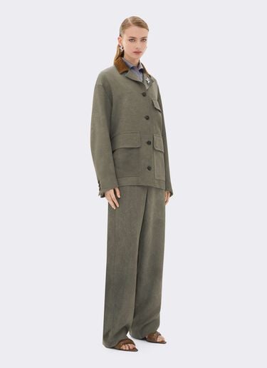 Pantalón de viscosa con efecto vintage Ferrari Pantalón de viscosa con efecto vintage Olive green CWWTR0017WVI0005f