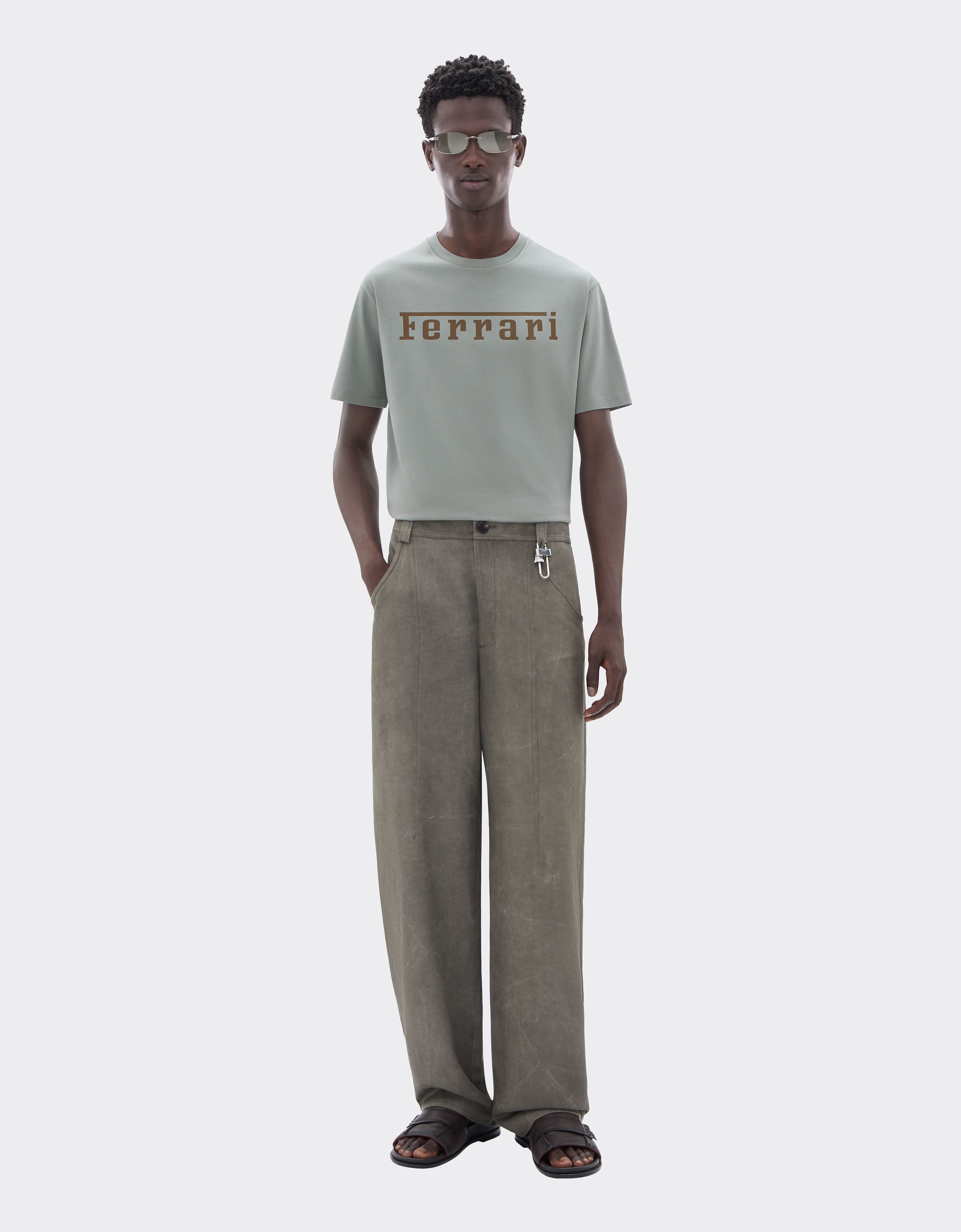 Ferrari T-shirt in cotone con logo Ferrari Grey CJNTH0006JCO0045f