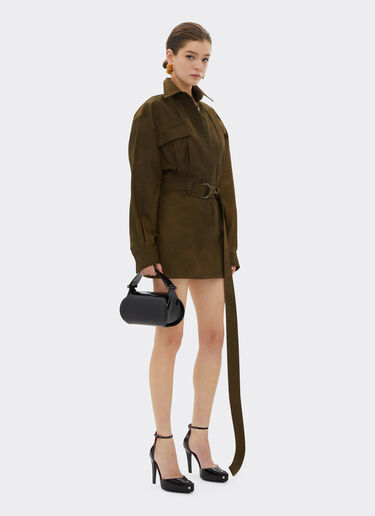 Ferrari Mini dress in dyed cotton twill Tabacco 22351f