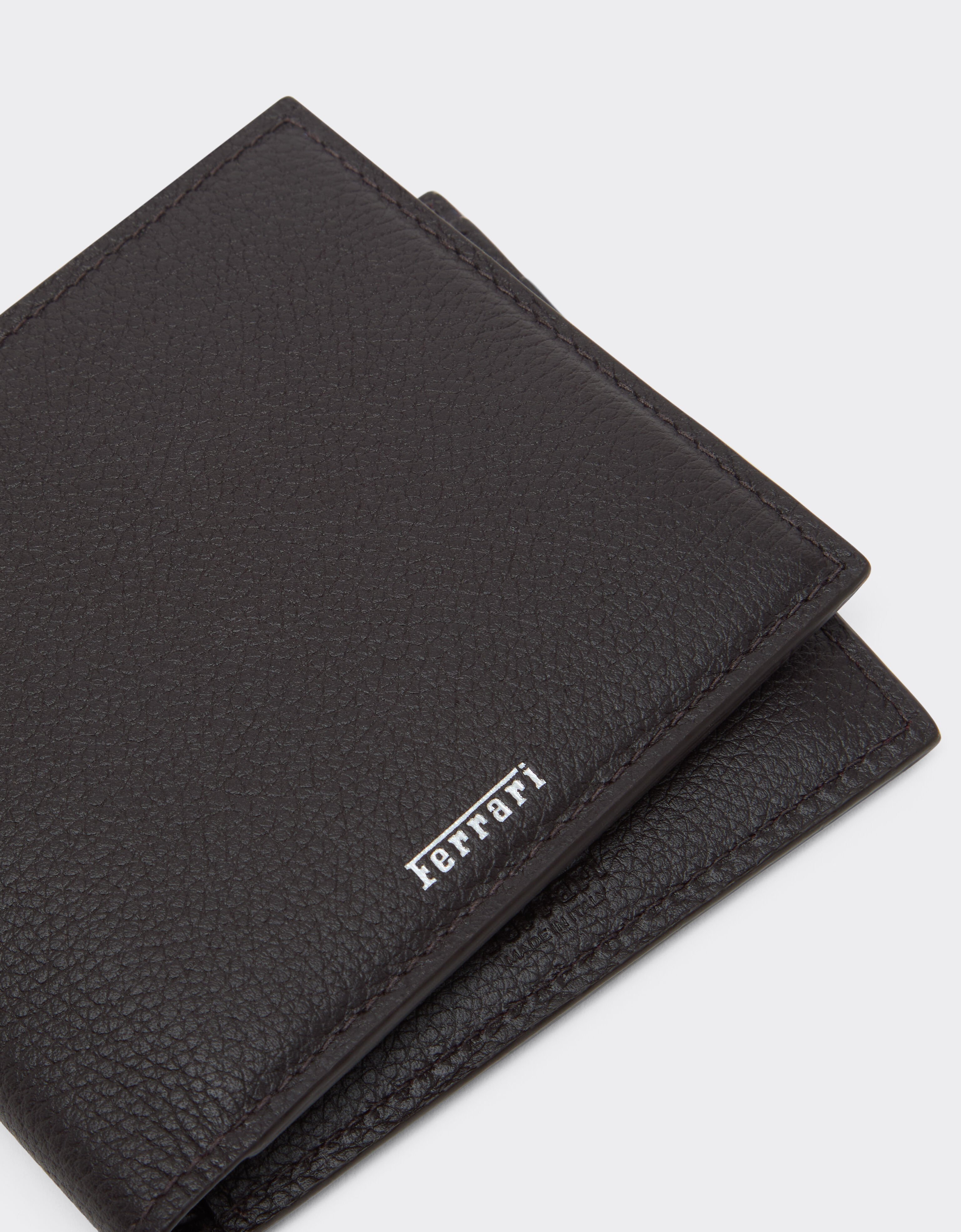 Ferrari Bifold wallet in garnet leather Dark brown 50174f