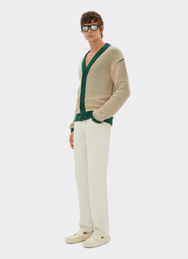 Ferrari Cardigan in misto cotone effetto 3D Ecru 21831f