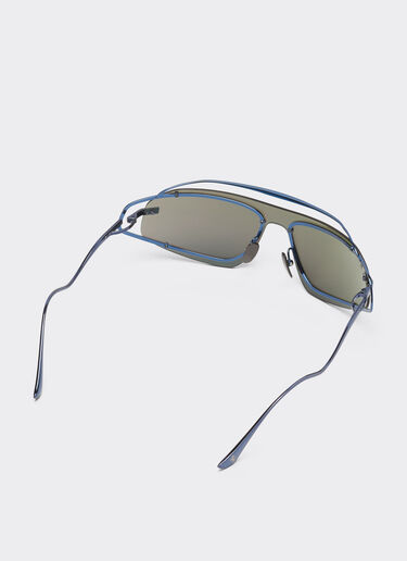 Ferrari Ferrari sunglasses in blue titanium with mirror light blue shield Blu Scozia LA02Zf