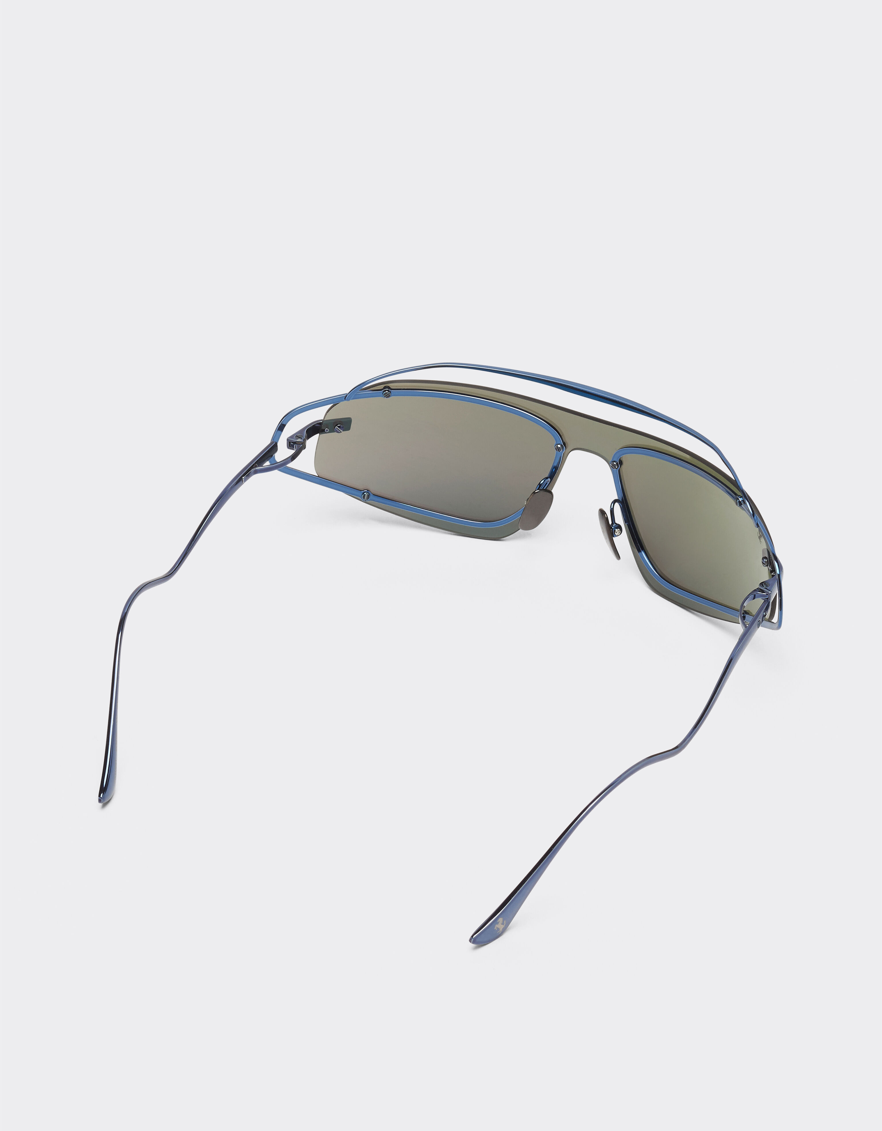 Ferrari Ferrari sunglasses in blue titanium with mirror light blue shield Blu Scozia LA02Zf