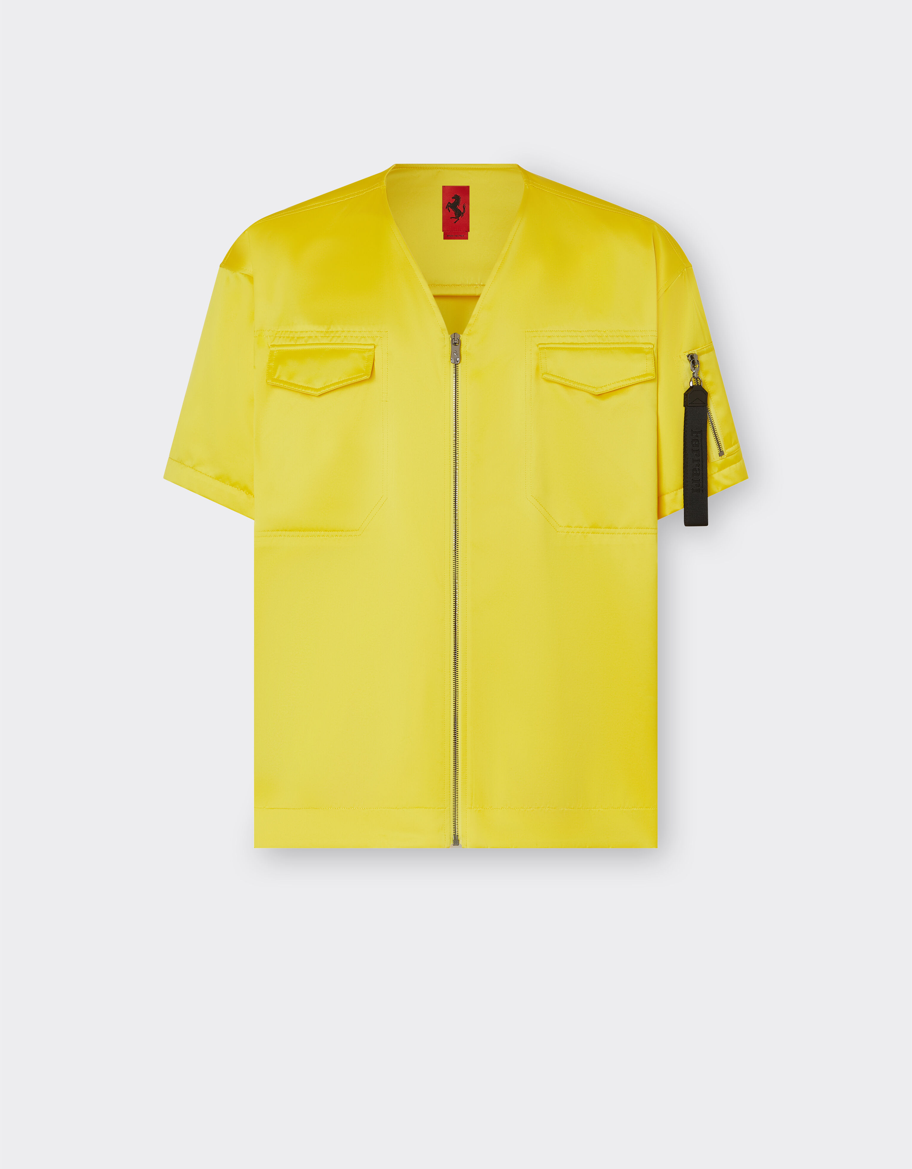Ferrari Short-sleeved shirt in eco-nylon fabric Black 48515f