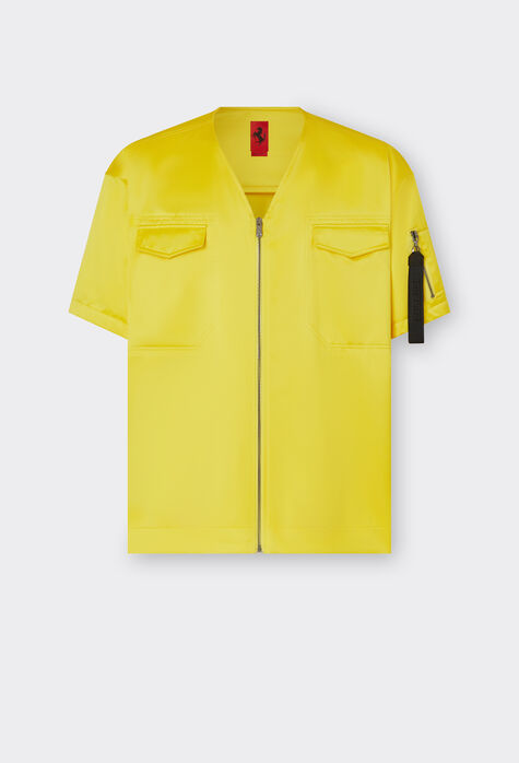 Ferrari Short-sleeved shirt in eco-nylon fabric Antique Blue 48300f